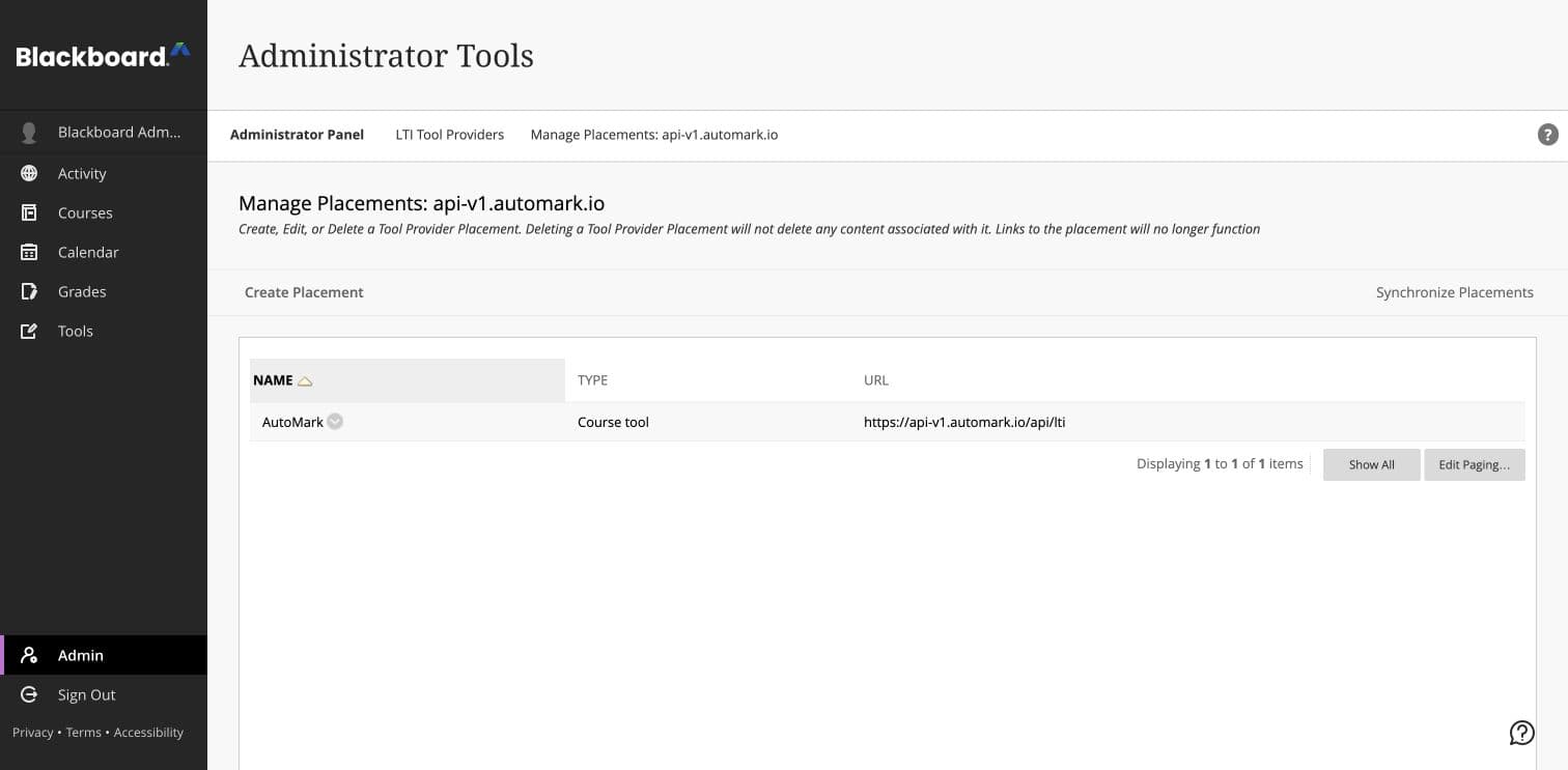 Confirm the AutoMark course placement